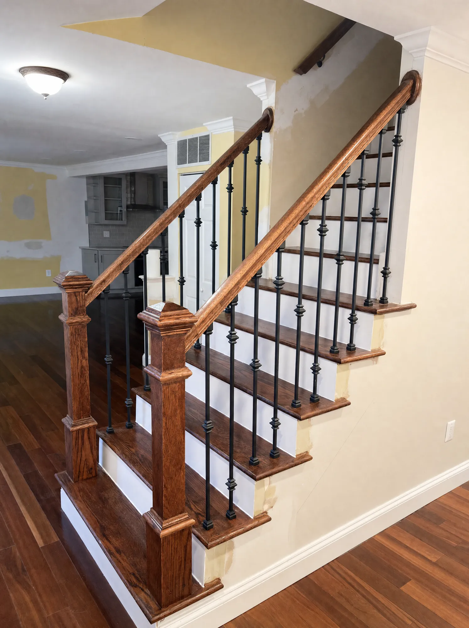 Custom finished staircase with clean trim work